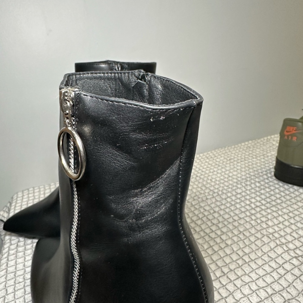 Black Ankle Boots with Zipper - Picture 3 of 5
